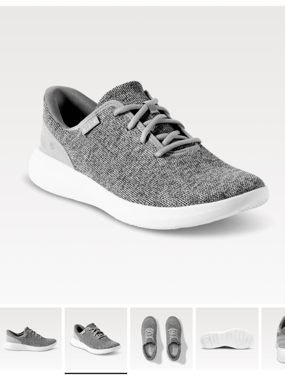 Kizik Madrid Eco Knit Sneakers Heather Grey White Size Women’s 8.5